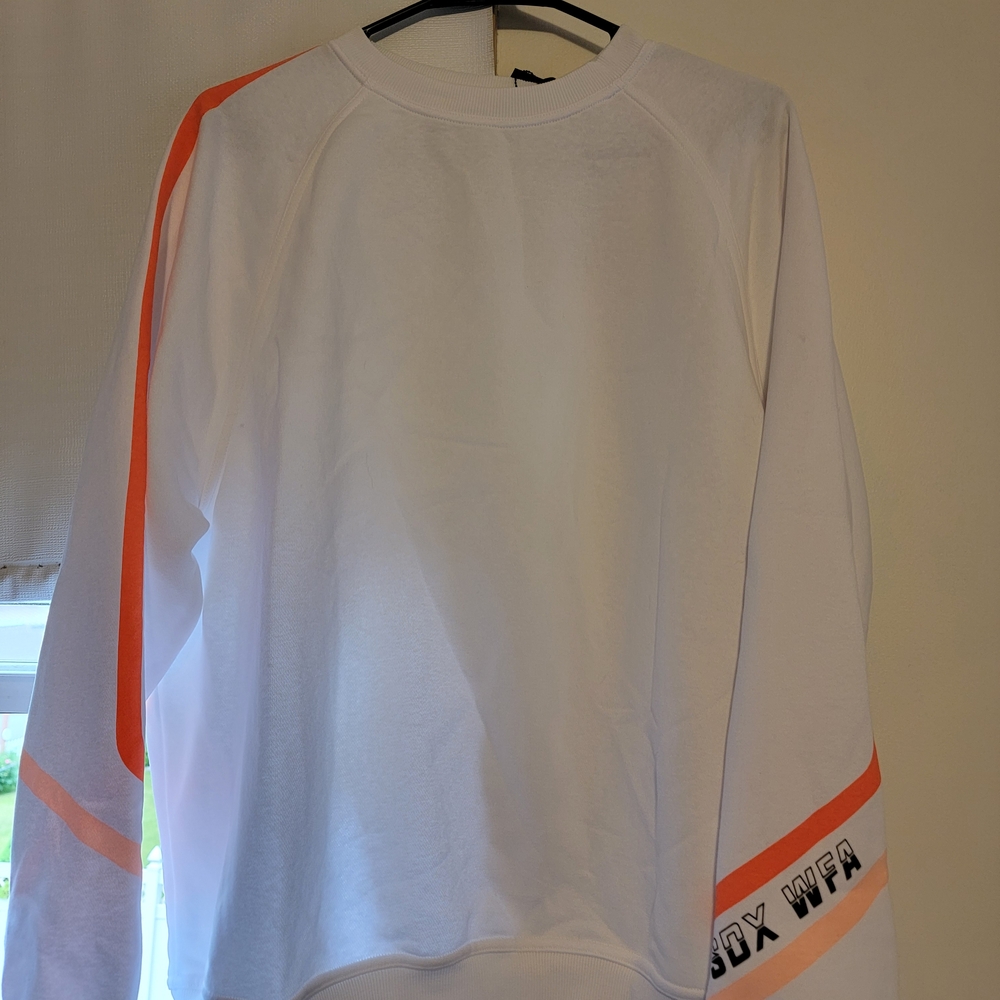 White and Orange  Sweatshirt